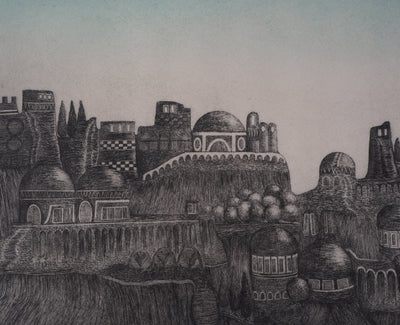 Karin SCHAUB : La cité, 1983 - Gravure (détail)