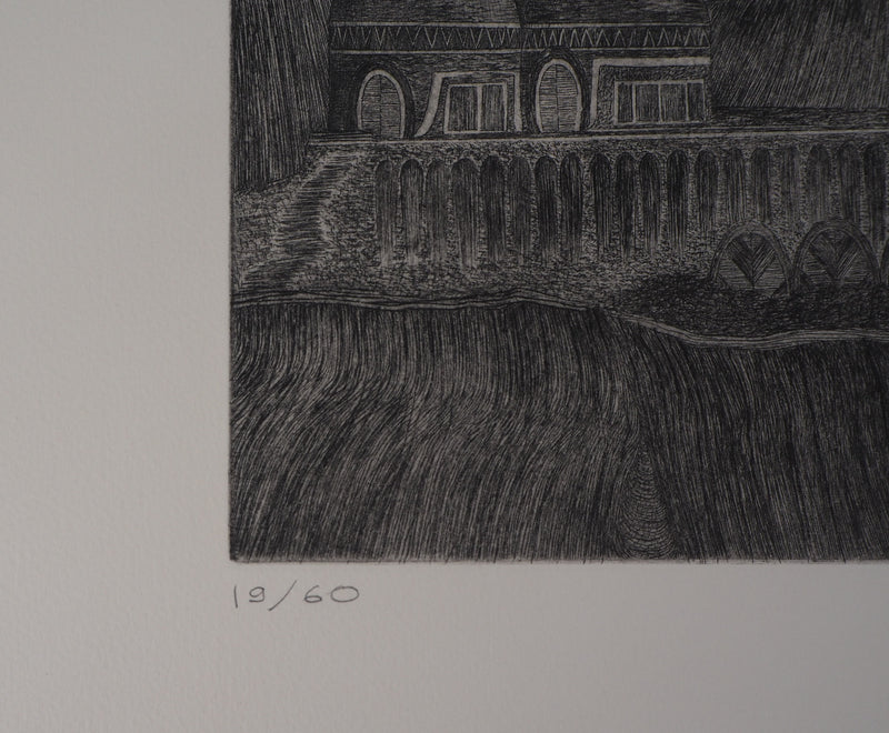 Karin SCHAUB : La cité, 1983 - Gravure (détail)