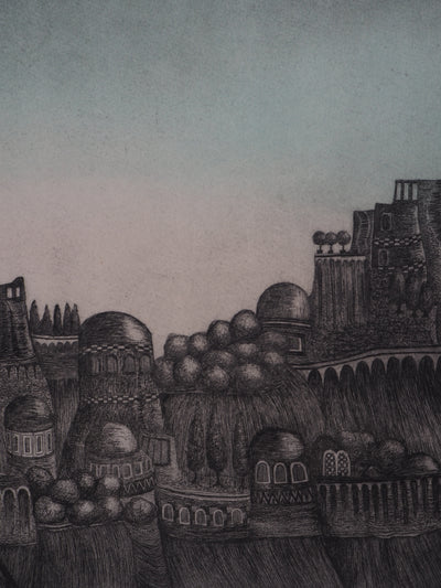 Karin SCHAUB : La cité, 1983 - Gravure (détail)