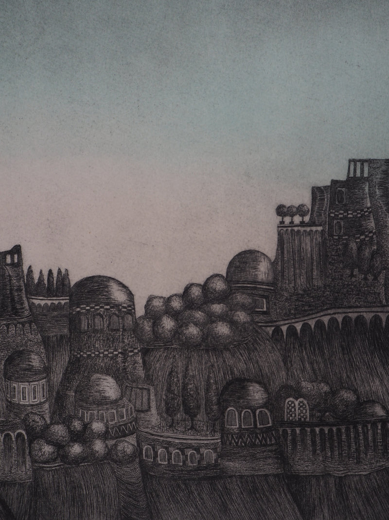Karin SCHAUB : La cité, 1983 - Gravure (détail)