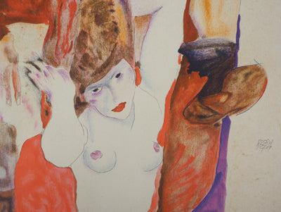 Egon SCHIELE : L'envie, Lithographie originale (photo de détail 5) - Crédit photo : Galerie Art.Paris