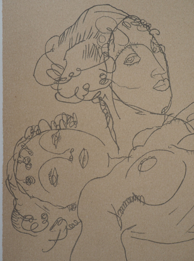 Egon SCHIELE : Femmes nues allongées, Lithographie originale (photo de détail 4) - Crédit photo : Galerie Art.Paris