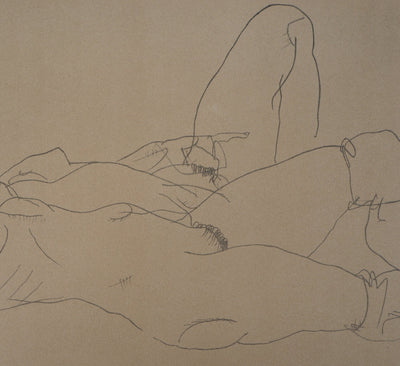 Egon SCHIELE : Femmes nues allongées, Lithographie originale (photo de détail 5) - Crédit photo : Galerie Art.Paris