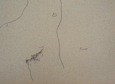Egon SCHIELE : Nu s'étirant, Lithographie originale (photo de détail 2) - Crédit photo : Galerie Art.Paris