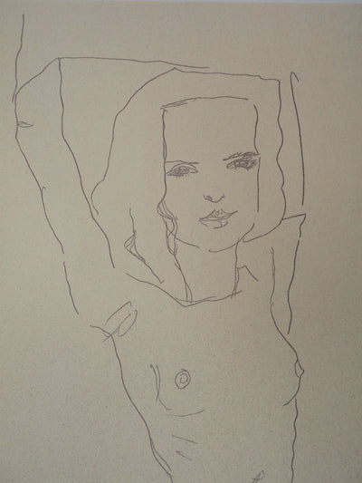 Egon SCHIELE : Nu s'étirant, Lithographie originale (photo de détail 5) - Crédit photo : Galerie Art.Paris