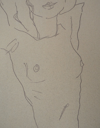 Egon SCHIELE : Nu s'étirant, Lithographie originale (photo de détail 6) - Crédit photo : Galerie Art.Paris