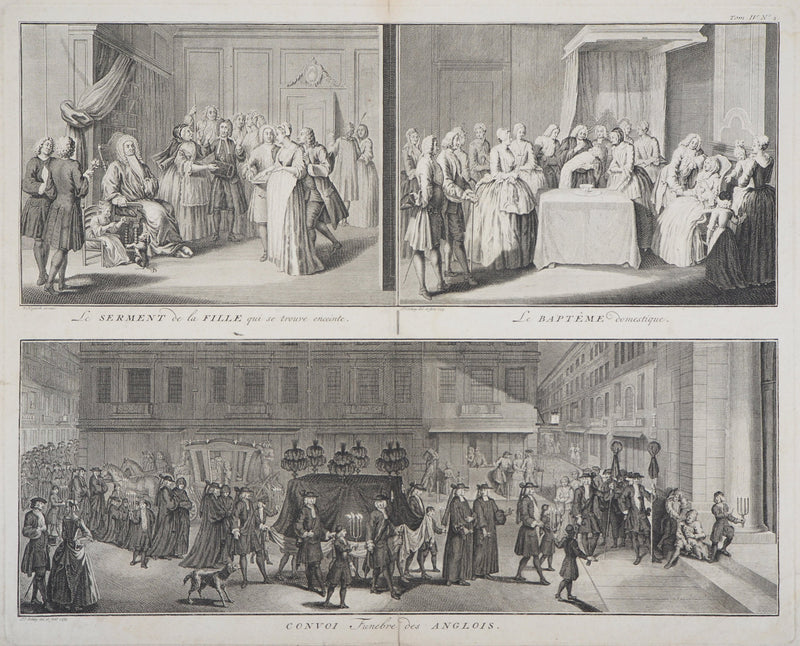 William HOGARTH et J.V. SCHLEY : Scènes de vie, 1735 - Gravure