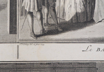 William HOGARTH et J.V. SCHLEY : Scènes de vie, 1735 - Gravure (détail)