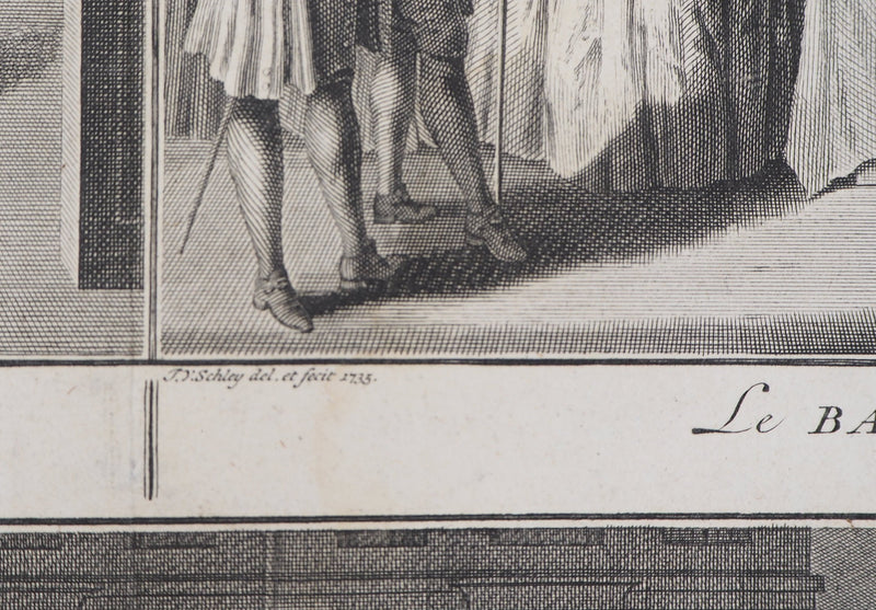 William HOGARTH et J.V. SCHLEY : Scènes de vie, 1735 - Gravure (détail)