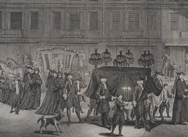 William HOGARTH et J.V. SCHLEY : Scènes de vie, 1735 - Gravure (détail)