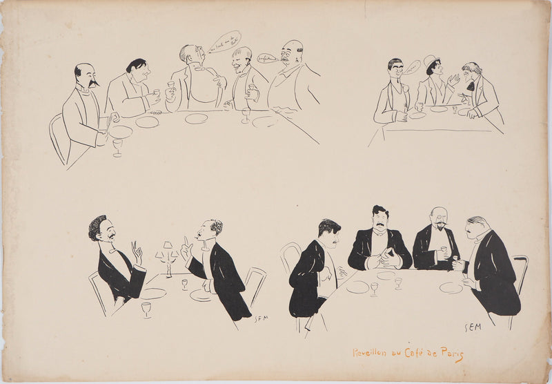  SEM : Réveillon au café de Paris - Lithographie