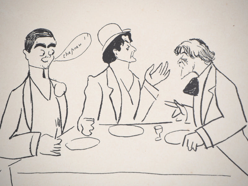  SEM : Réveillon au café de Paris - Lithographie (détail)