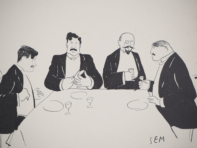  SEM : Réveillon au café de Paris - Lithographie (détail)