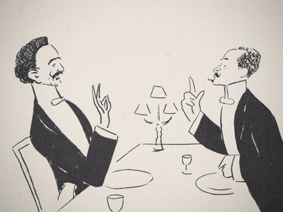  SEM : Réveillon au café de Paris - Lithographie (détail)