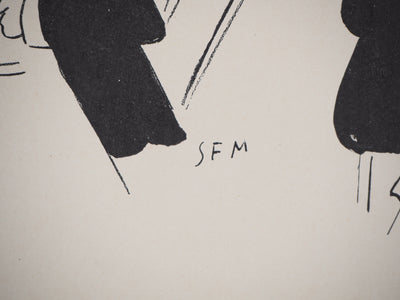  SEM : Réveillon au café de Paris - Lithographie (détail)