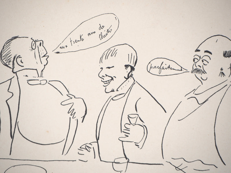  SEM : Réveillon au café de Paris - Lithographie (détail)