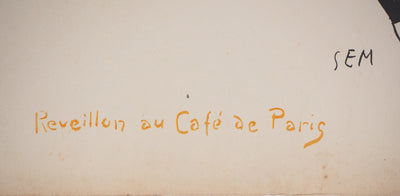  SEM : Réveillon au café de Paris - Lithographie (détail)