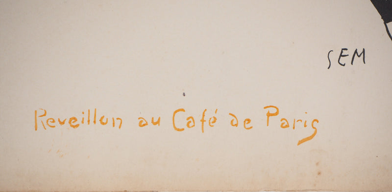  SEM : Réveillon au café de Paris - Lithographie (détail)