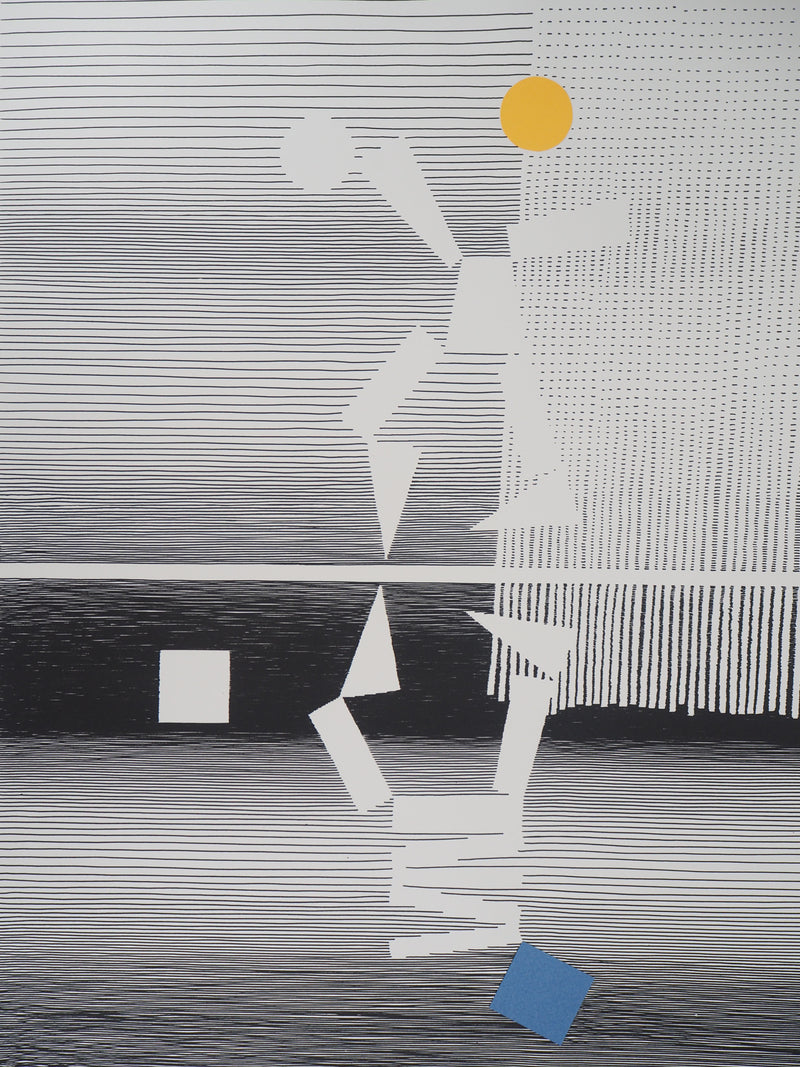 Michel SEUPHOR : Equilibre, Affiche originale (photo de détail 2) - Crédit photo : Galerie Art.Paris