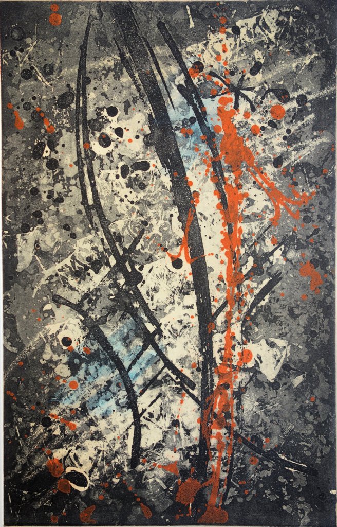 Satish SHARMA : Composition pour Vence - Gravure (détail)