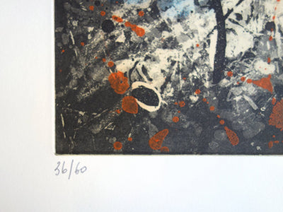 Satish SHARMA : Composition pour Vence - Gravure (détail)