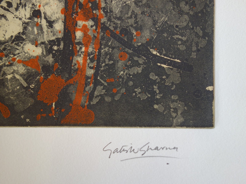 Satish SHARMA : Composition pour Vence - Gravure (détail)