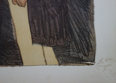 Lucien SIMON : Les Marguilliers - Lithographie (détail)