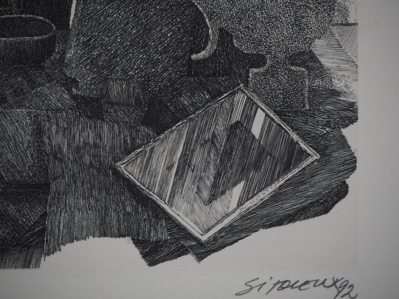 Jacques SITOLEUX : Campo barbaro - Gravure (détail)