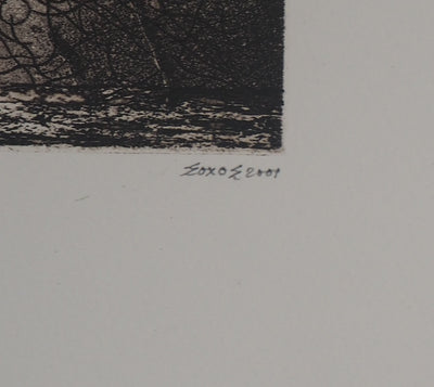 Simon-Nicolas SOCHOS : Ainsi parlait Zarathoustra  - Gravure (détail)