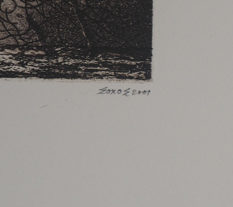 Simon-Nicolas SOCHOS : Ainsi parlait Zarathoustra  - Gravure (détail)