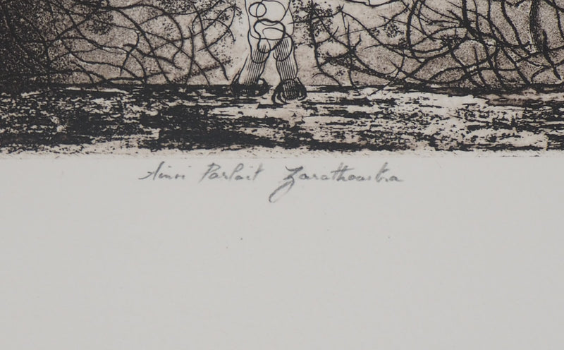 Simon-Nicolas SOCHOS : Ainsi parlait Zarathoustra  - Gravure (détail)