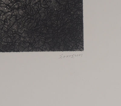 Simon-Nicolas SOCHOS : Hommage à Platon : Le mythe de la Caverne  - Gravure (détail)
