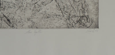 Simon-Nicolas SOCHOS : Le Musicien : Alone Together  - Gravure (détail)