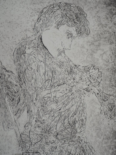 Simon-Nicolas SOCHOS : Le Musicien : Alone Together  - Gravure (détail)