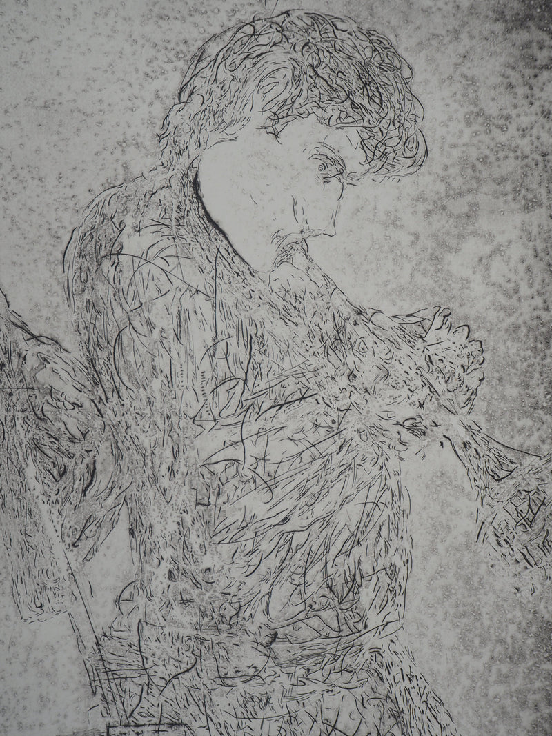 Simon-Nicolas SOCHOS : Le Musicien : Alone Together  - Gravure (détail)
