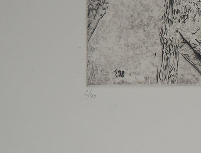 Simon-Nicolas SOCHOS : Le Musicien : Alone Together  - Gravure (détail)