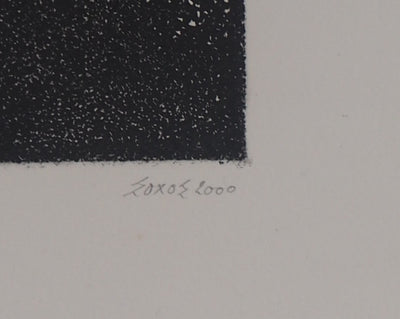 Simon-Nicolas SOCHOS : L'or noir d'un corps mouvant - Gravure (détail)