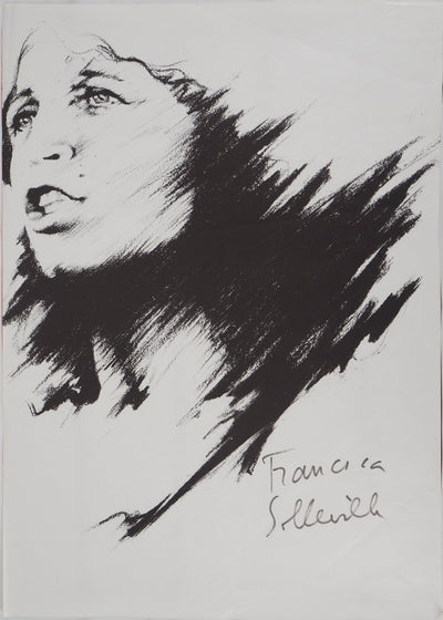 Francesca SOLLEVILLE : Portrait dédicacé de Francesca Solleville - Lithographie
