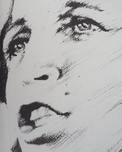 Francesca SOLLEVILLE : Portrait dédicacé de Francesca Solleville - Lithographie (détail)