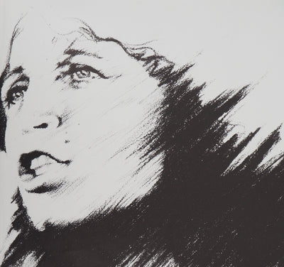 Francesca SOLLEVILLE : Portrait dédicacé de Francesca Solleville - Lithographie (détail)