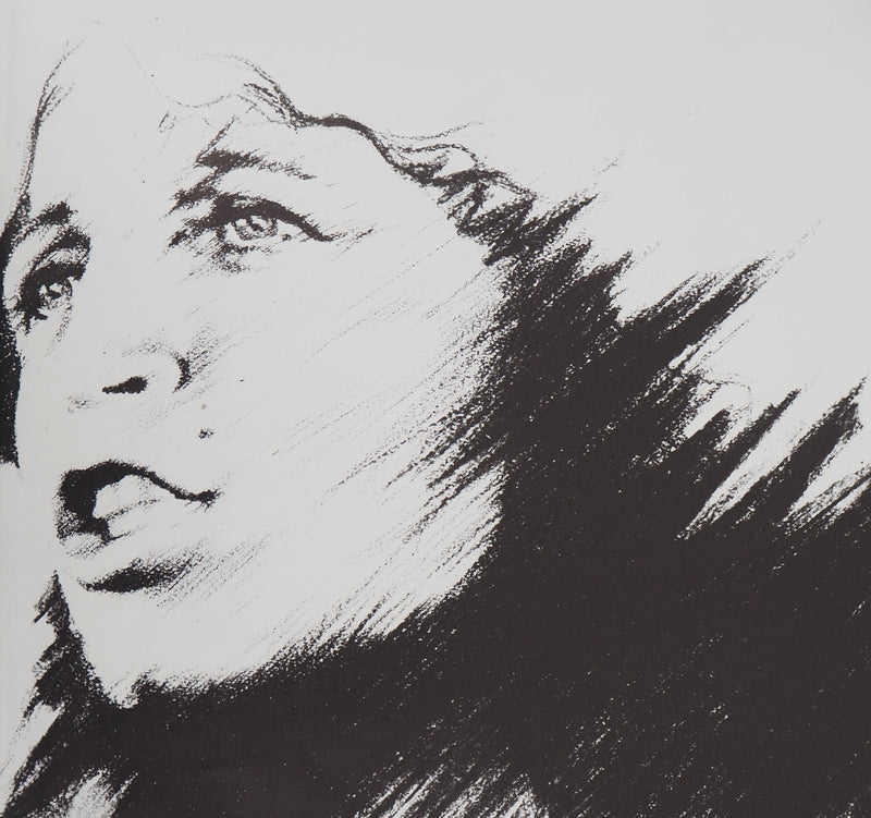 Francesca SOLLEVILLE : Portrait dédicacé de Francesca Solleville - Lithographie (détail)