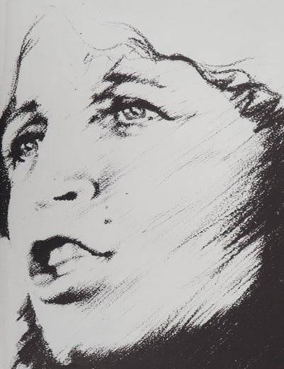 Francesca SOLLEVILLE : Portrait dédicacé de Francesca Solleville - Lithographie (détail)