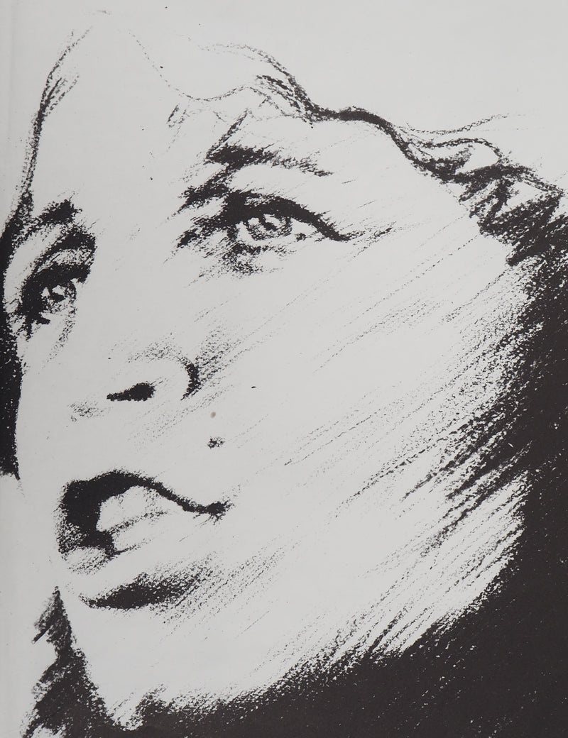 Francesca SOLLEVILLE : Portrait dédicacé de Francesca Solleville - Lithographie (détail)