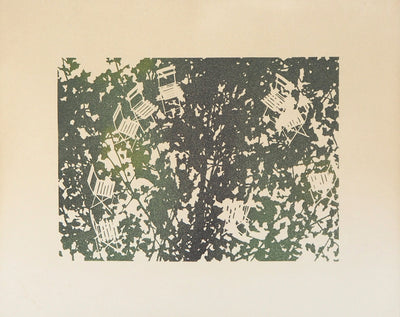 Jean SOLOMBRE : Avril, Sous l'arbre, 1979 - Gravure