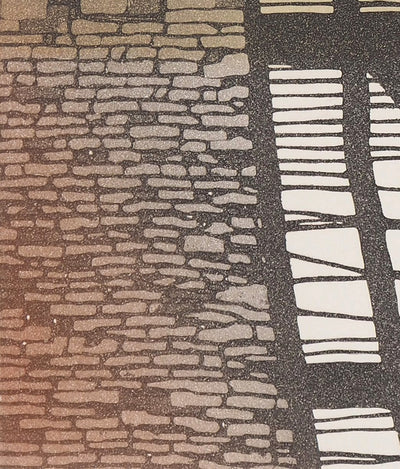Jean SOLOMBRE : Les campagnes aux toits sourds et muets, 1981 - Gravure (détail)