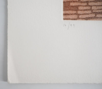 Jean SOLOMBRE : Les campagnes aux toits sourds et muets, 1981 - Gravure (détail)