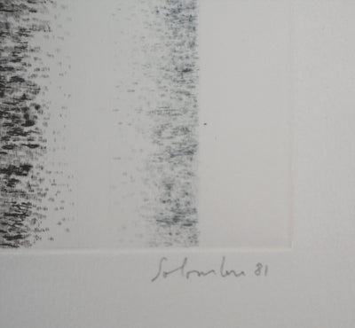 Jean SOLOMBRE : Les couverts du long voyage, 1981 - Gravure (détail)