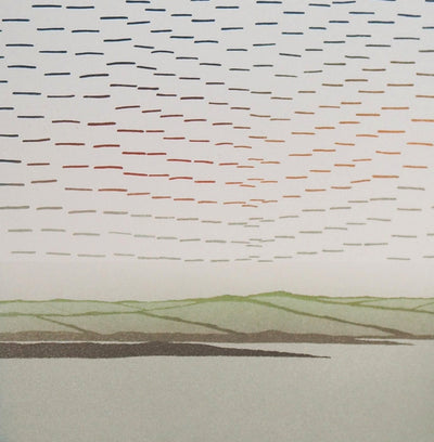 Jean SOLOMBRE : Paysage onirique - Gravure (détail)