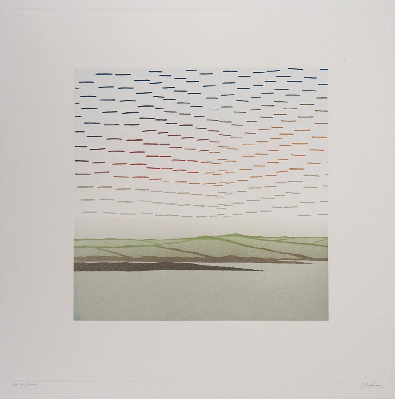 Jean SOLOMBRE : Paysage onirique - Gravure (détail)
