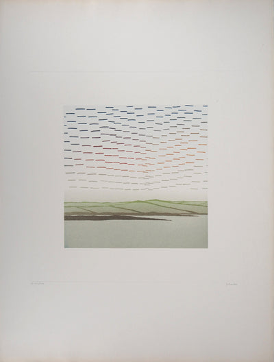 Jean SOLOMBRE : Paysage onirique - Gravure (détail)